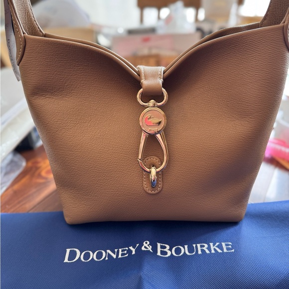 Dooney & Bourke Handbags - Dooney & Bourke Lock Tan Leather Shoulder Bag NWT comes w/dust bag